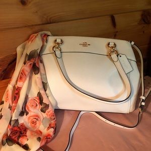 Coach white pebble leather handbag NWOT
